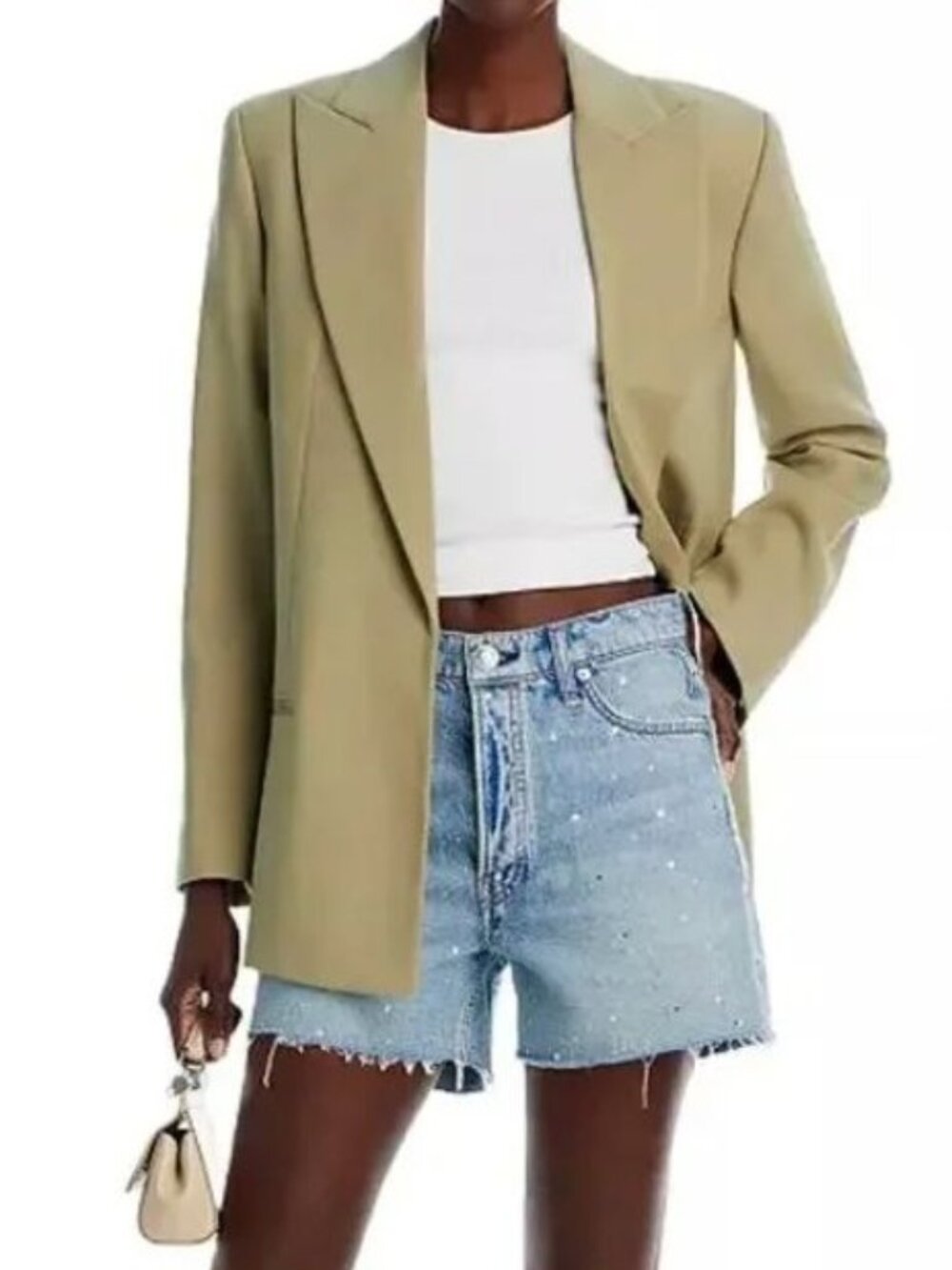 Rag & Bone Rhinestone Vintage Cutoff Denim Shorts Size 30 High Rise